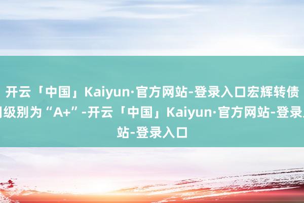 开云「中国」Kaiyun·官方网站-登录入口宏辉转债信用级别为“A+”-开云「中国」Kaiyun·官方网站-登录入口