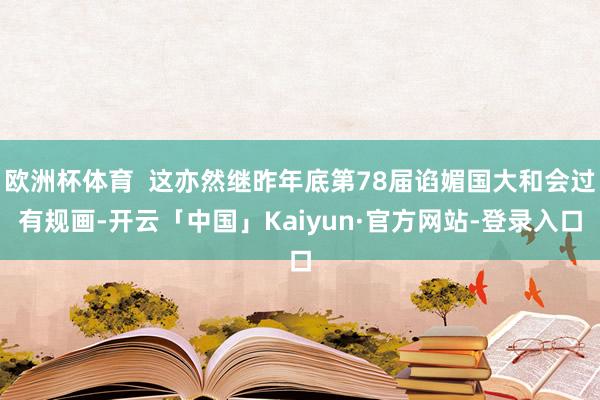 欧洲杯体育  这亦然继昨年底第78届谄媚国大和会过有规画-开云「中国」Kaiyun·官方网站-登录入口