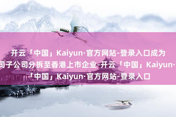 开云「中国」Kaiyun·官方网站-登录入口成为安徽省首家上市公司子公司分拆至香港上市企业-开云「中国」Kaiyun·官方网站-登录入口