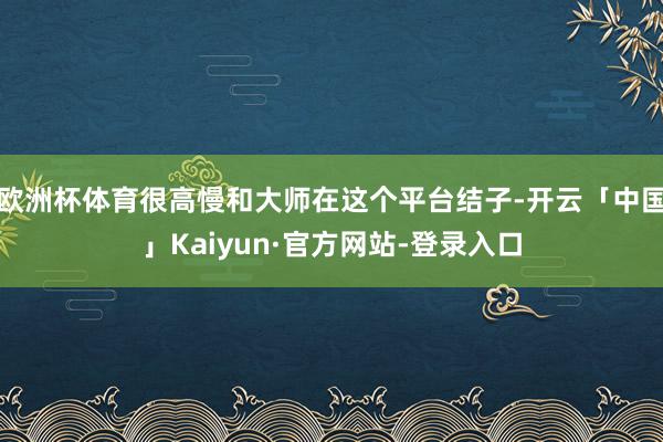 欧洲杯体育很高慢和大师在这个平台结子-开云「中国」Kaiyun·官方网站-登录入口