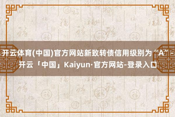 开云体育(中国)官方网站新致转债信用级别为“A”-开云「中国」Kaiyun·官方网站-登录入口