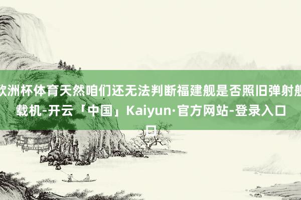 欧洲杯体育天然咱们还无法判断福建舰是否照旧弹射舰载机-开云「中国」Kaiyun·官方网站-登录入口