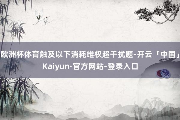 欧洲杯体育触及以下消耗维权超干扰题-开云「中国」Kaiyun·官方网站-登录入口