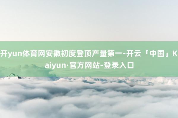 开yun体育网安徽初度登顶产量第一-开云「中国」Kaiyun·官方网站-登录入口