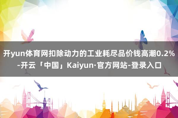 开yun体育网扣除动力的工业耗尽品价钱高潮0.2%-开云「中国」Kaiyun·官方网站-登录入口
