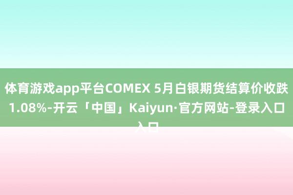 体育游戏app平台COMEX 5月白银期货结算价收跌1.08%-开云「中国」Kaiyun·官方网站-登录入口
