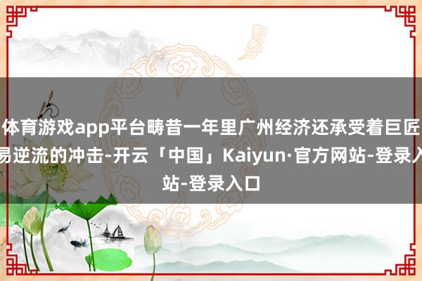 体育游戏app平台畴昔一年里广州经济还承受着巨匠贸易逆流的冲击-开云「中国」Kaiyun·官方网站-登录入口