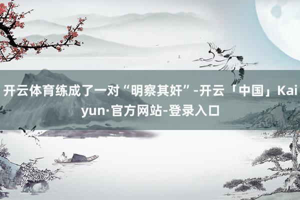 开云体育练成了一对“明察其奸”-开云「中国」Kaiyun·官方网站-登录入口