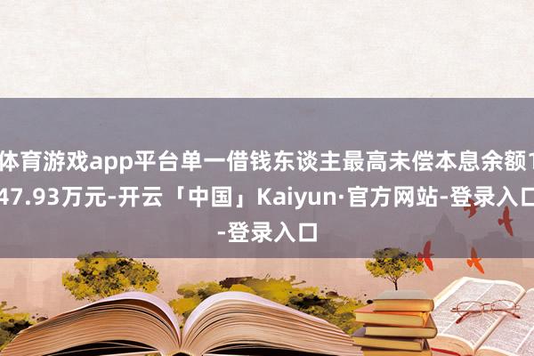 体育游戏app平台单一借钱东谈主最高未偿本息余额147.93万元-开云「中国」Kaiyun·官方网站-登录入口